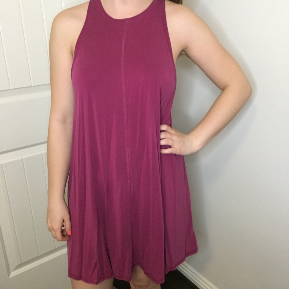 Silence+Noise Magenta Racer Back Swing Dress - XS